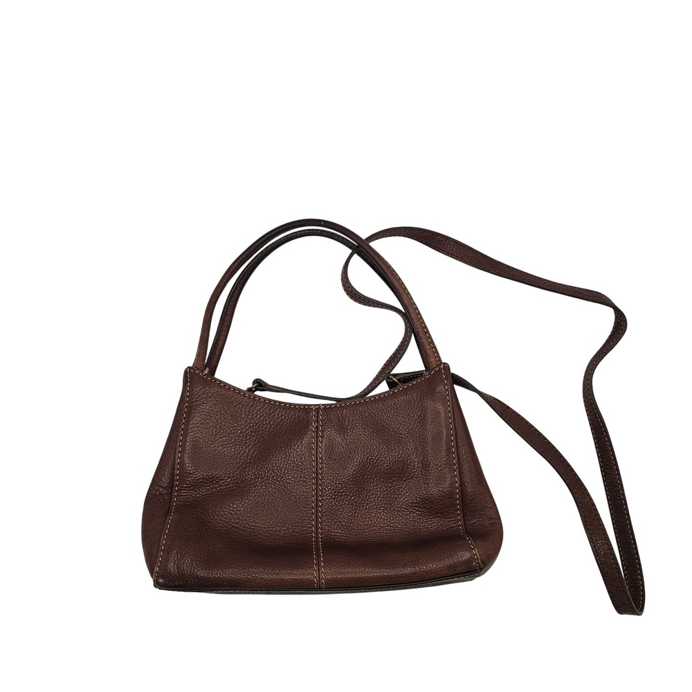 Vintage‎ Fossil Leather Crossbody Bag Brown Small Satchel Boho Y2K Minimalist